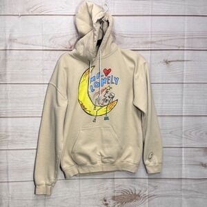 Lonely Ghost Mr. Lonely Hoodie Sand  Skeleton Moon Graphic Streetwear Medium